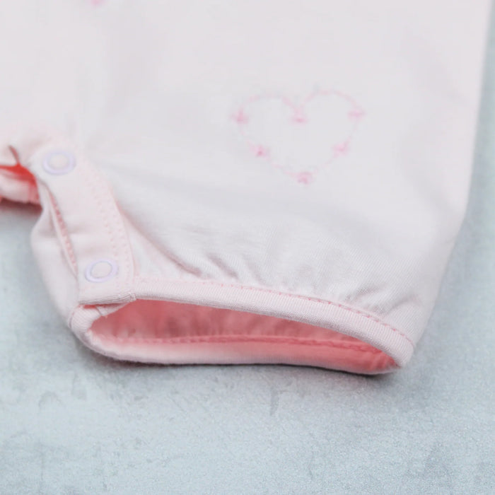 Emile et Rose Jody Pink Girls Heart Embroidery Romper