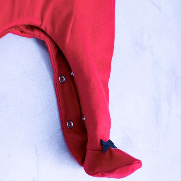 Emile et Rose Kiki Girls Red Tartan Bow Christmas Babygrow