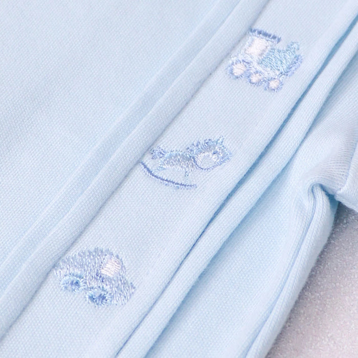 Emile et Rose Lewis Boys Blue Toy Embroidery Babygrow