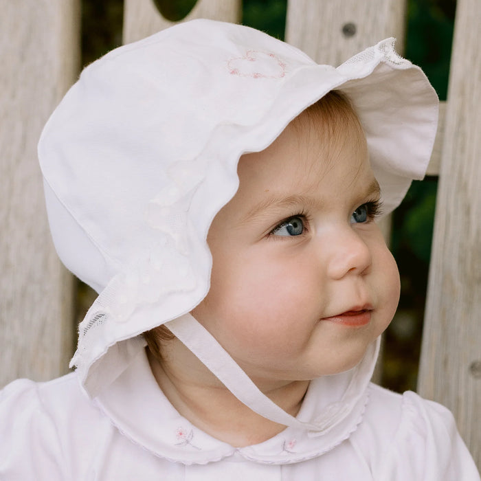 Emile et Rose Florrie White Baby Girls Sun Hat
