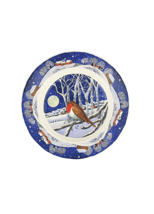 Emma Bridgewater Midnight Robin Medium Dinner Plate, 8.5 Inch