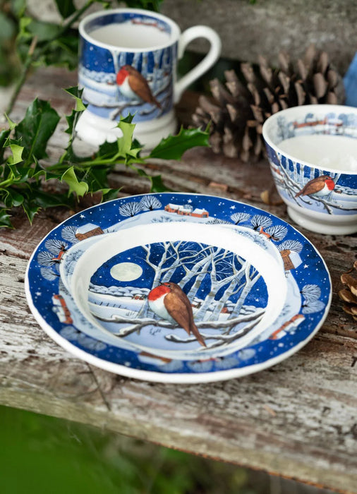 Emma Bridgewater Midnight Robin Medium Dinner Plate, 8.5 Inch
