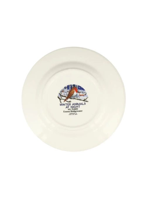 Emma Bridgewater Midnight Robin Medium Dinner Plate, 8.5 Inch