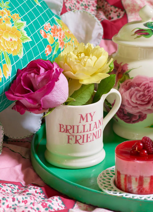 Emma Bridgewater Pink Toast My Brilliant Friend 1/2 Pint Mug