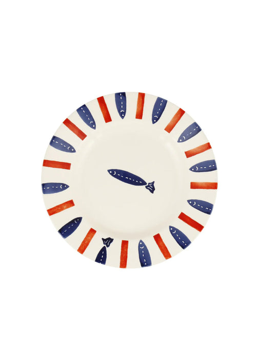 Emma Bridgewater Seafood Stripe Medium Dinner Plate, 8.5 Inch