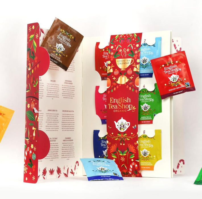 English Tea Shop Organic Tea Book Red Advent Calendar