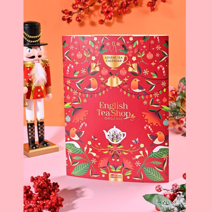 English Tea Shop Organic Tea Book Red Advent Calendar