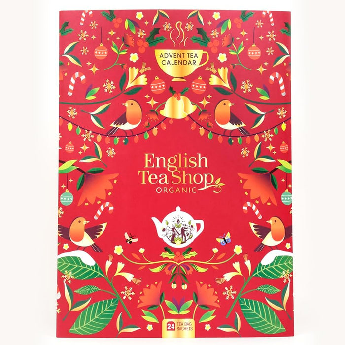 English Tea Shop Organic Tea Book Red Advent Calendar