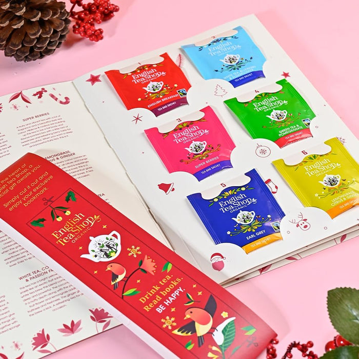 English Tea Shop Organic Tea Book Red Advent Calendar