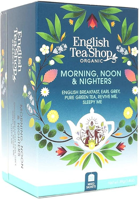 English Tea Shop Morning, Noon & Nighters Tea Bag Sachets, 20-Piece