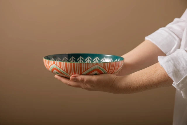 Mikasa Folk Pattern Stoneware Bowl