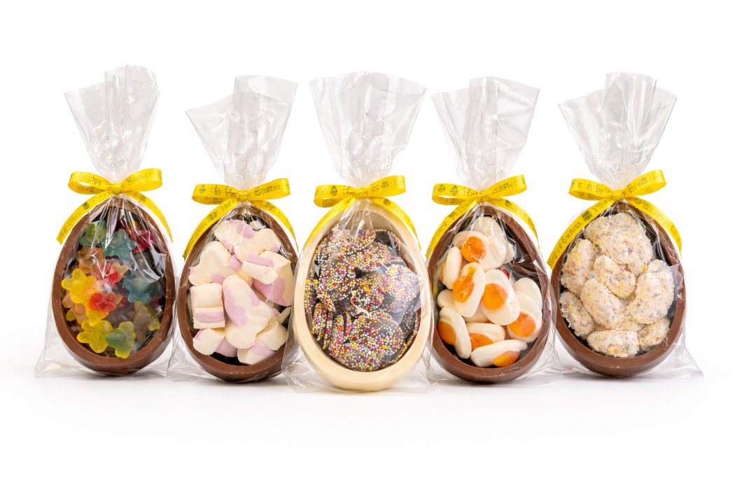 Chocolate Half Easter Egg Filled with Sweets & Marshmallows