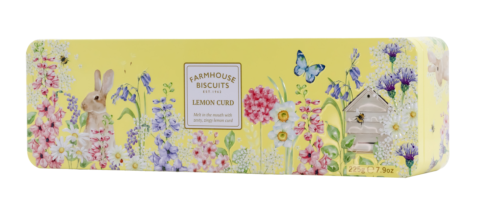 Farmhouse Biscuits Lemon Curd Biscuits in English Garden Tin 225g