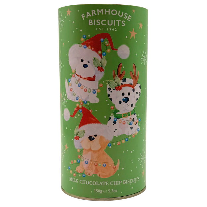 Farmhouse Biscuits Christmas Puppies Milk Chocolate Chip Biscuits Tube