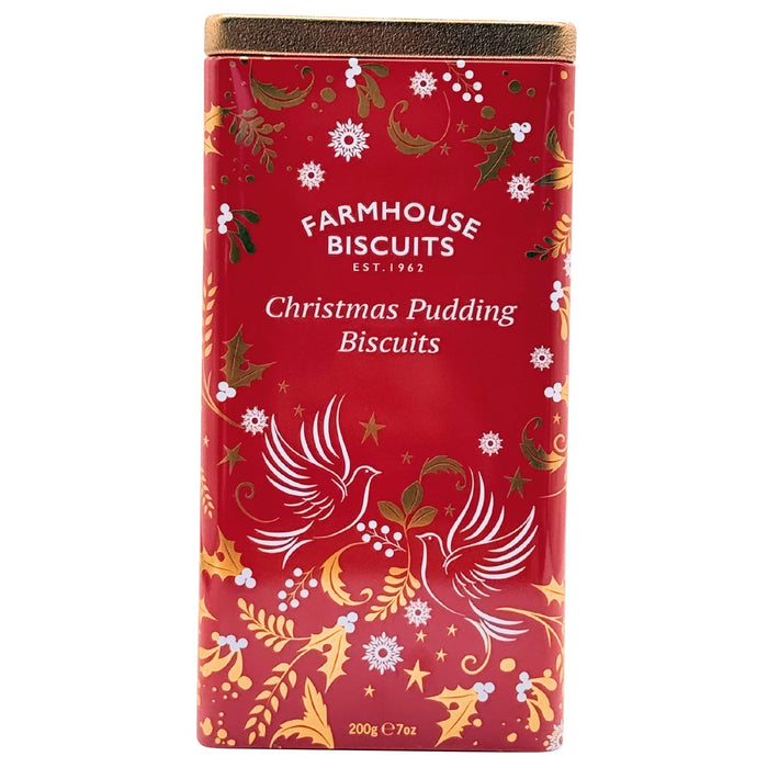 Farmhouse Biscuits Red Triangle Christmas Pudding Biscuits Tin