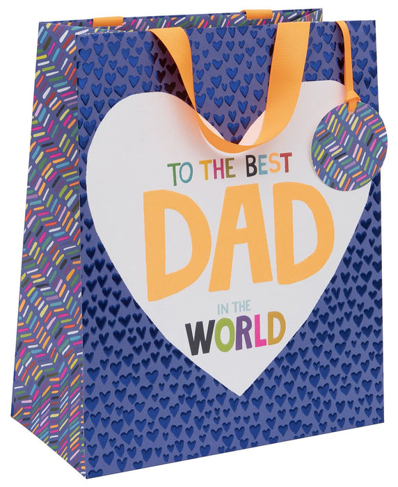 Glick Fathers Day Best Dad Heart Large Gift Bag