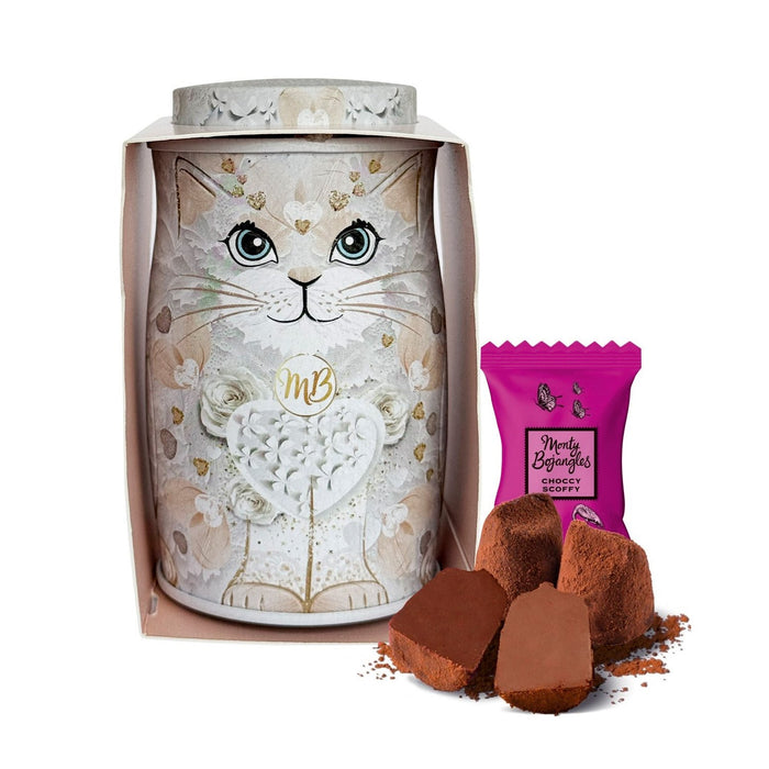 Monty Bojangles White Rose Kitten Truffle Tin