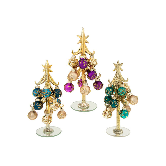 Festive Deco Glass Tree Decadent Tones Medium