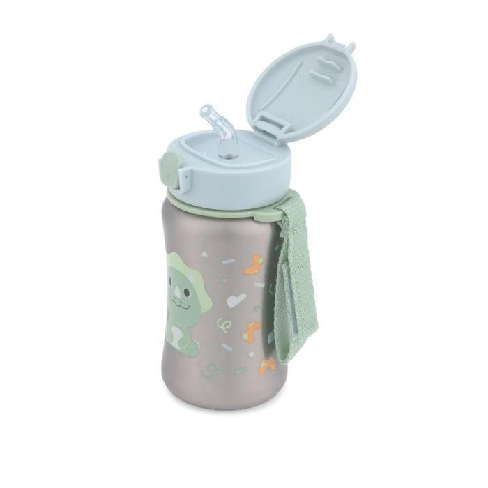 Skip Hop Besties Squad Stainless Steel Straw Bottle - Dino