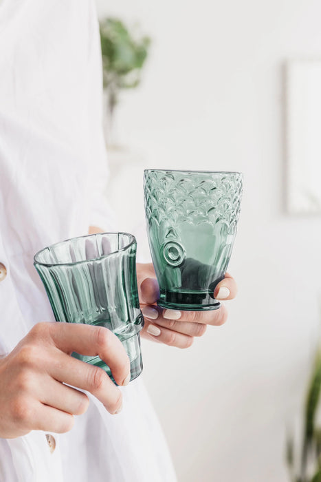 Fish Stacking Glasses – Green Set Of 4