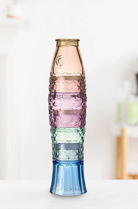 Fish Stacking Glasses – Rainbow Set Of 4