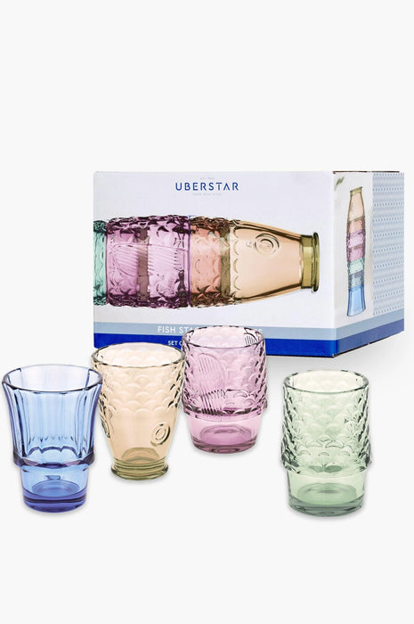 Fish Stacking Glasses – Rainbow Set Of 4