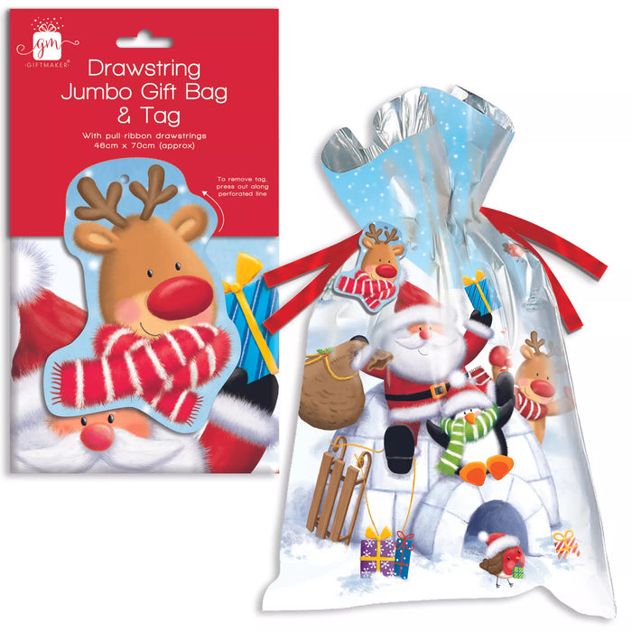 Drawstring Jumbo Gift Bag & Tag