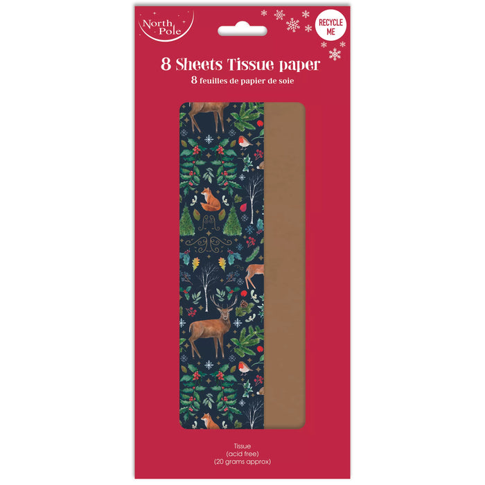 Animals 8 Sheet Christmas Tissue Paper