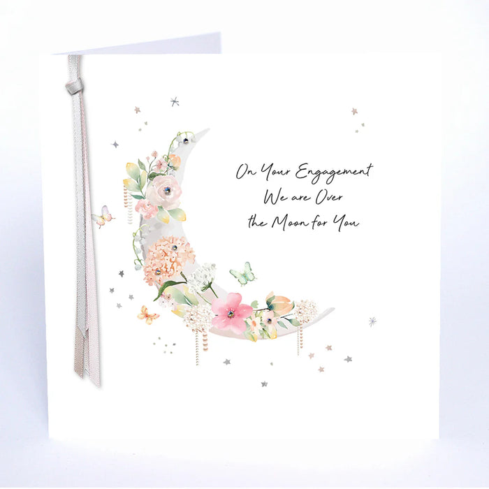 Five Dollar Shake 'On Your Engagement We Are Over The Moon For You' Card
