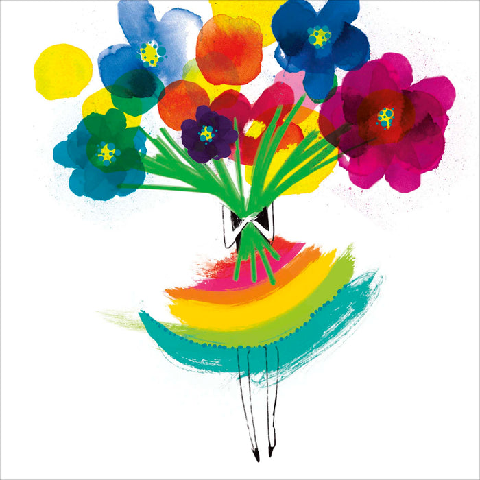 UKG Rainbow Flower Open Card