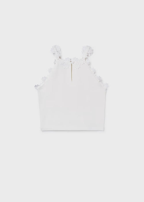 Mayoral Girls White Floral Tank Top