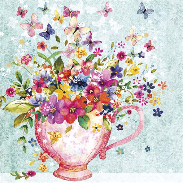 UKG Floral Vase Open Card