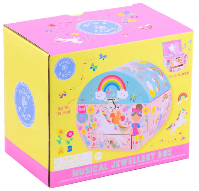 Floss & Rock Musical Jewellery Box Oval Shape Rainbow Fairy