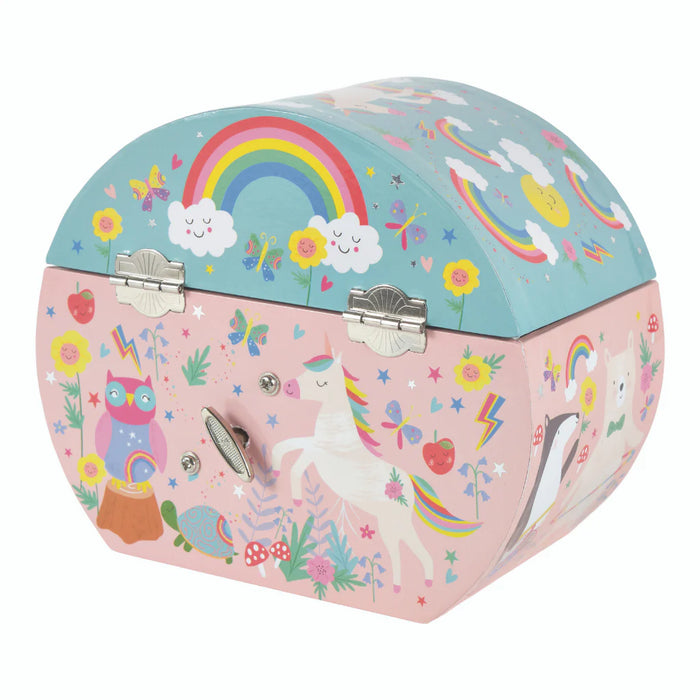 Floss & Rock Musical Jewellery Box Oval Shape Rainbow Fairy