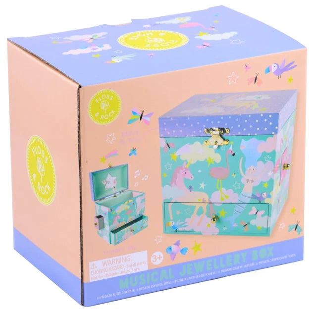 Floss & Rock Large Musical Jewellery Box with 3 Drawers Fantasy