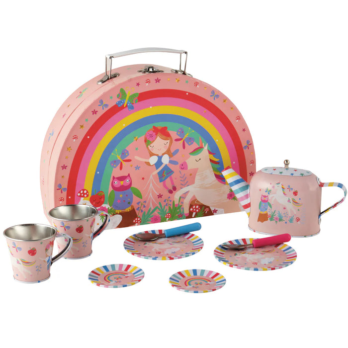 Floss & Rock Tin Tea Set 10 Piece Rainbow Fairy