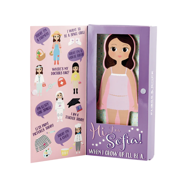 Floss & Rock Wooden Magnetic Dress Up Doll - Sofia