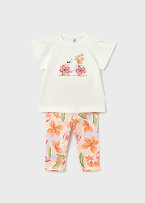 Mayoral Girls Flower Leggings Set