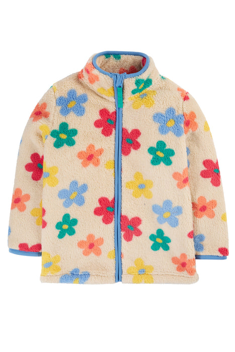 Frugi Zipped Ted Fleece Jacket In Flower Pop