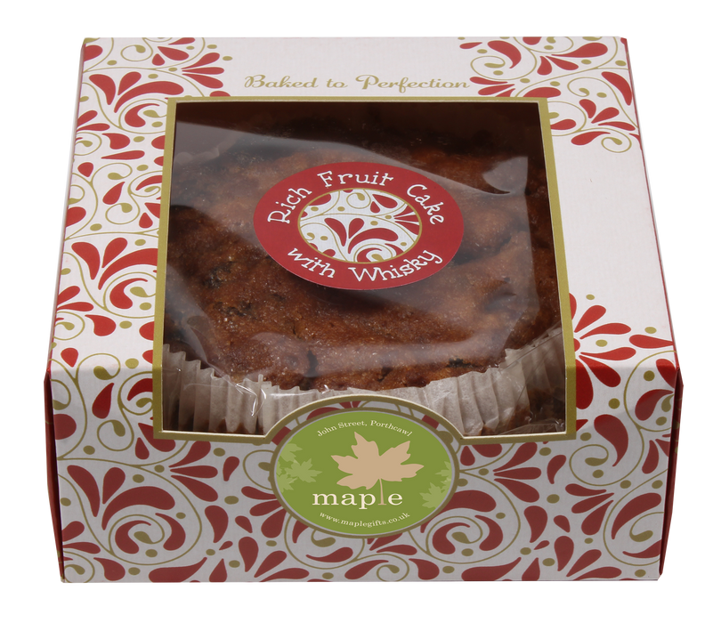 Boxed Round Christmas Rich Fruit Cake With Whisky