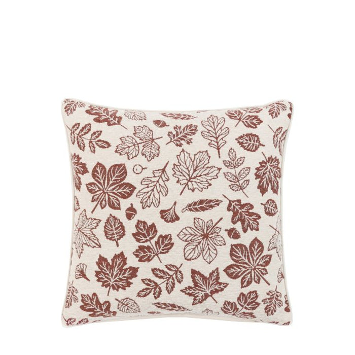 Gallery Direct Autumn Leaf Chenille Cushion Cream