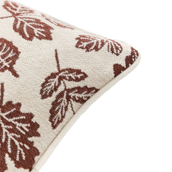 Gallery Direct Autumn Leaf Chenille Cushion Cream