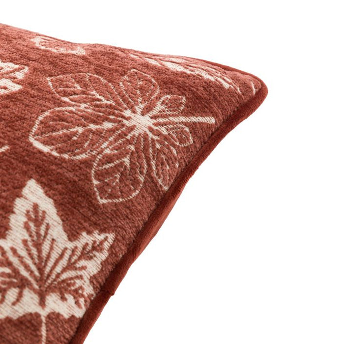 Gallery Direct Autumn Leaf Chenille Cushion Rust