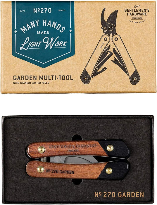 Gentlemen’s Hardware Garden Multi-Tool Acacia Wood And Titanium Finish