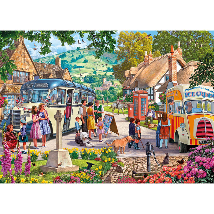 Gibsons Boarding the Bus 1000 Piece Jigsaw Puzzle