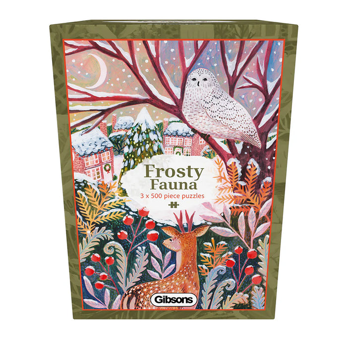 Gibsons Frosty Fauna 3 x 500 Piece Jigsaw