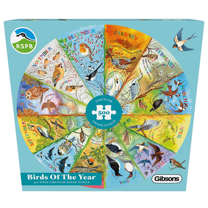 Gibsons RSPB Birds of the Year 500 Piece Circular Jigsaw Puzzle