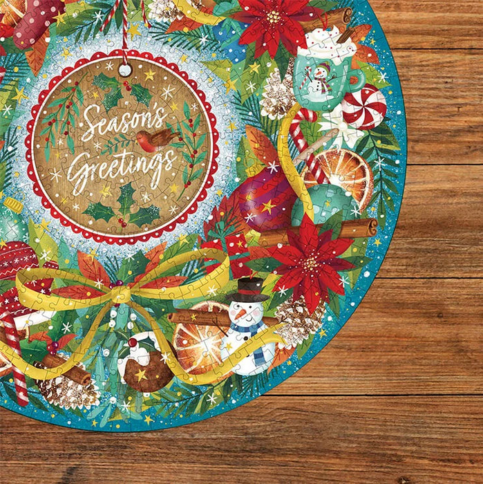 Gibsons Seasons Greetings 500 Piece Circular Jigsaw Puzzle