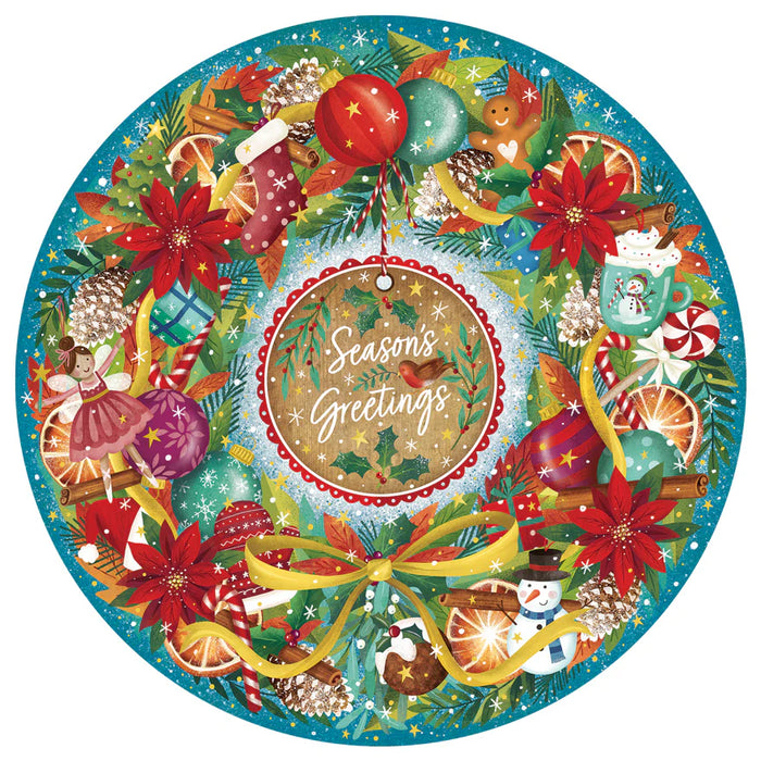 Gibsons Seasons Greetings 500 Piece Circular Jigsaw Puzzle