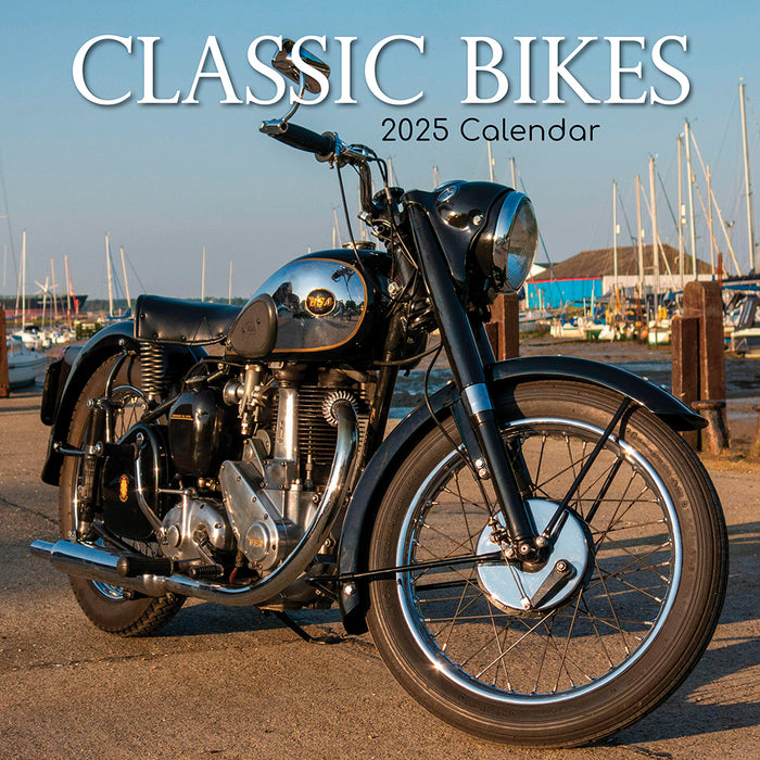 The Gifted Stationery Company 2025 Square Wall Calendar - Classic Bikes